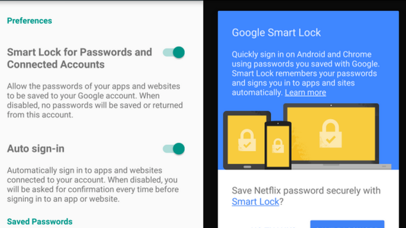 smart lock for passwords google